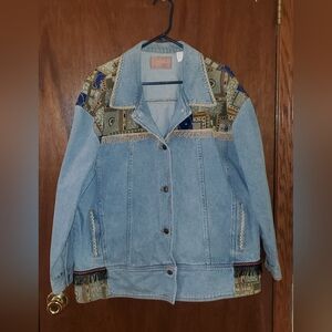 Flight Club Fringe Embellished Denim Jean Jacket Sz 3x